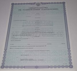 Свидетельство об Усыновлении 2021г в Кургане